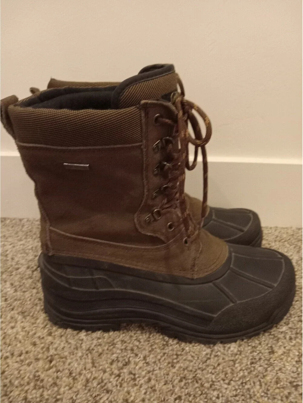 Tamarack Thermolite Waterproof Winter Boots Mens 9 Brown Suede Black Shell